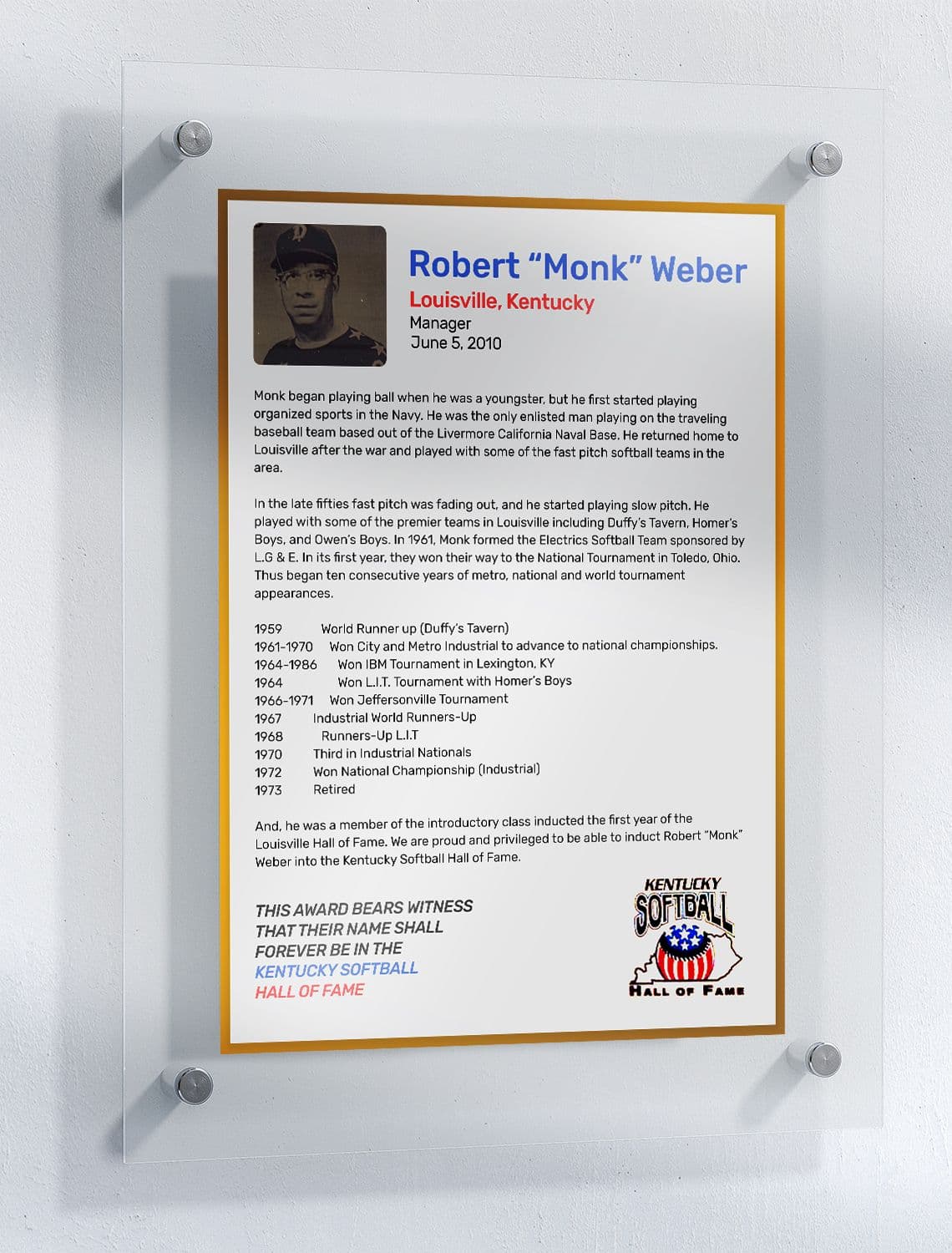 Weber, Robert "Monk"