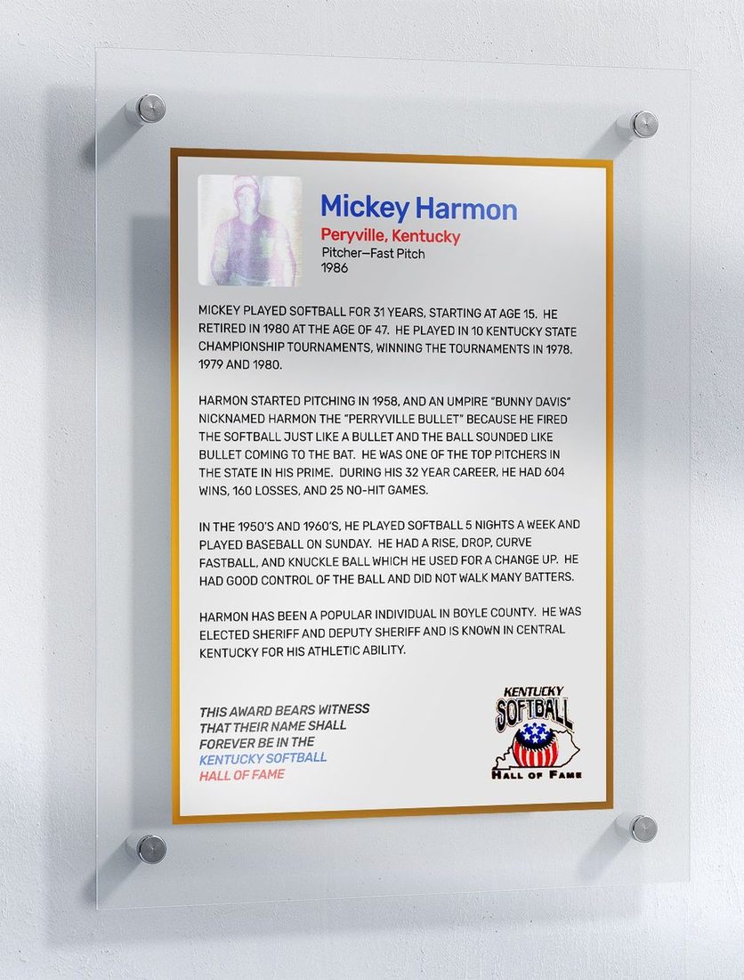 Harmon, Mickey, Kentucky Softball Hall of Fame