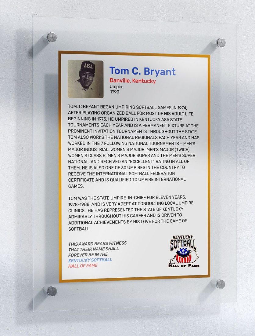 Bryant, Tom C., Kentucky Softball Hall of Fame