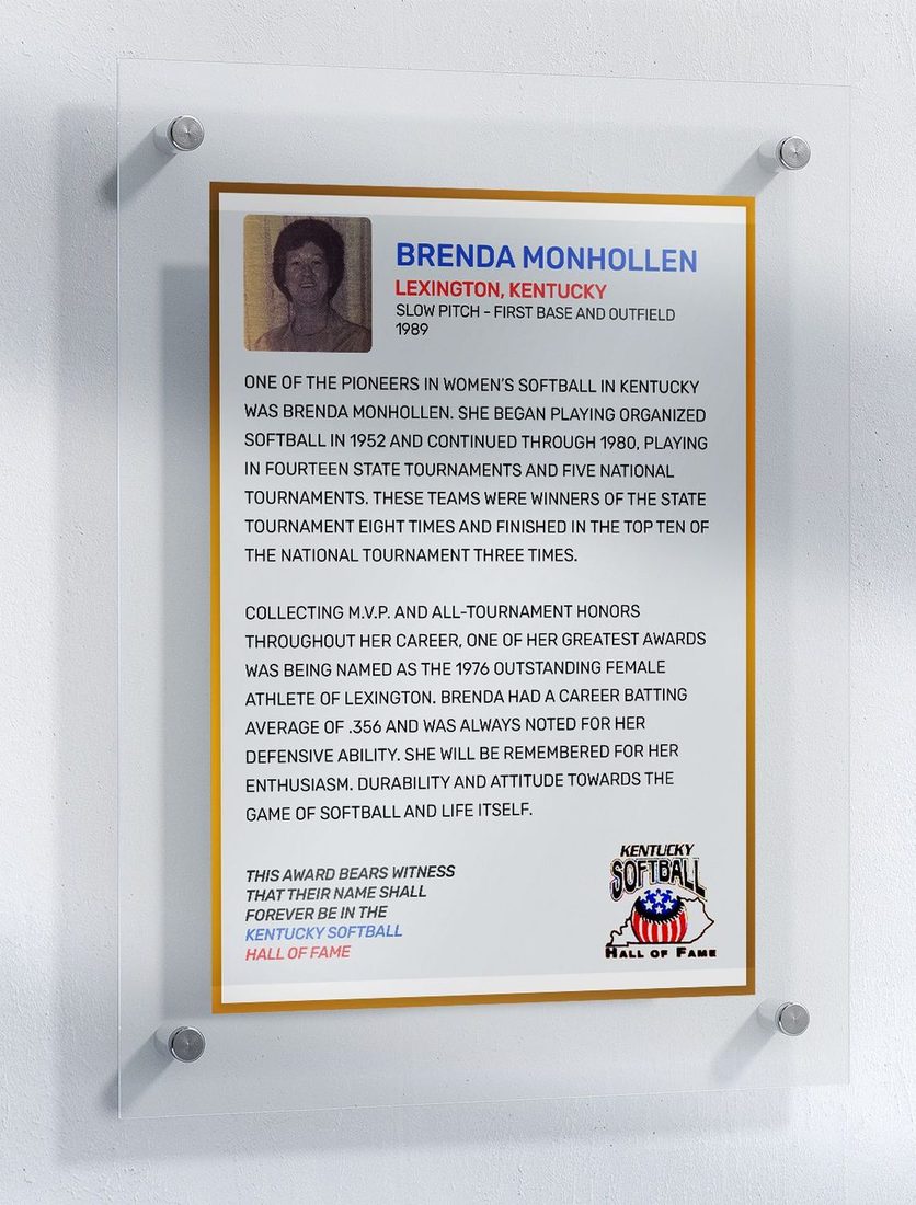 Monhollen, Brenda, Kentucky Softball Hall of Fame inductee