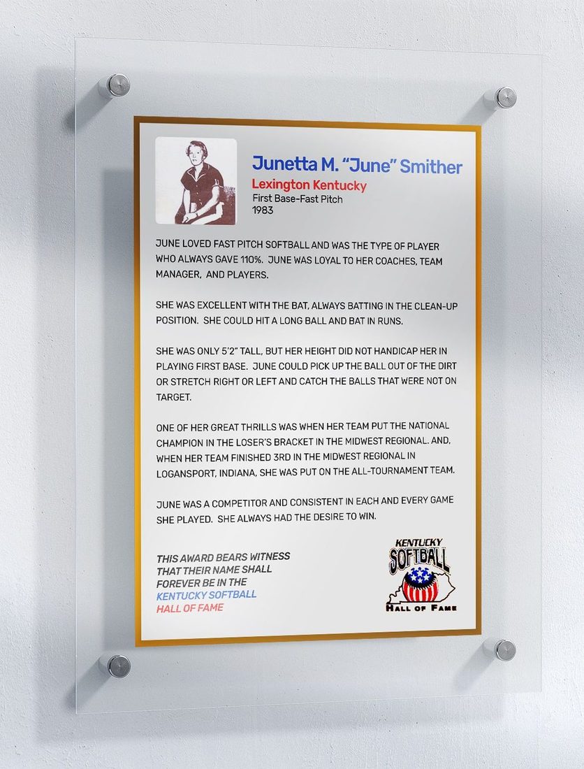 Smither, Junetta M. "June", Kentucky Softball Hall of Fame inductee