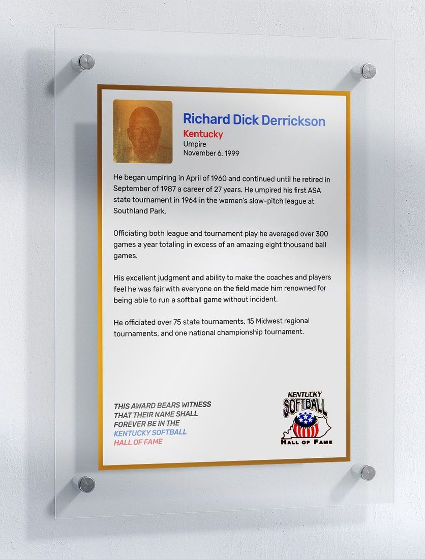 Derrickson, Richard "Dick", Kentucky Softball Hall of Fame