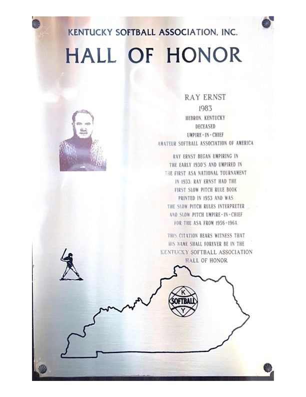 Ernst, Ray, Kentucky Softball Hall of Fame