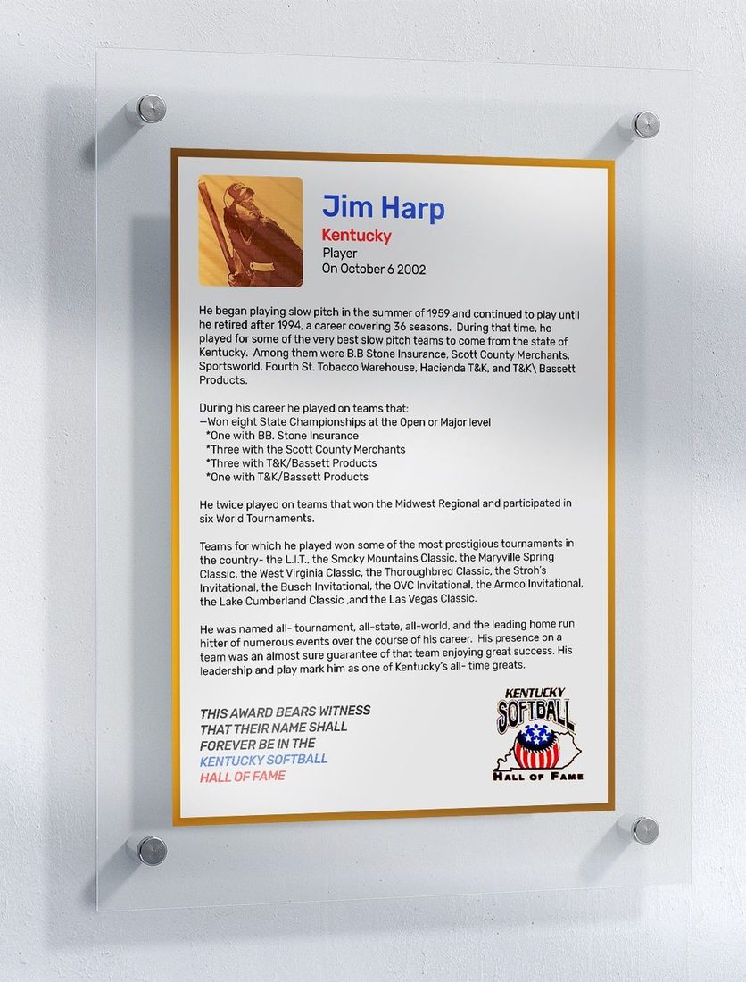 Harp, Jim, Kentucky Softball Hall of Fame