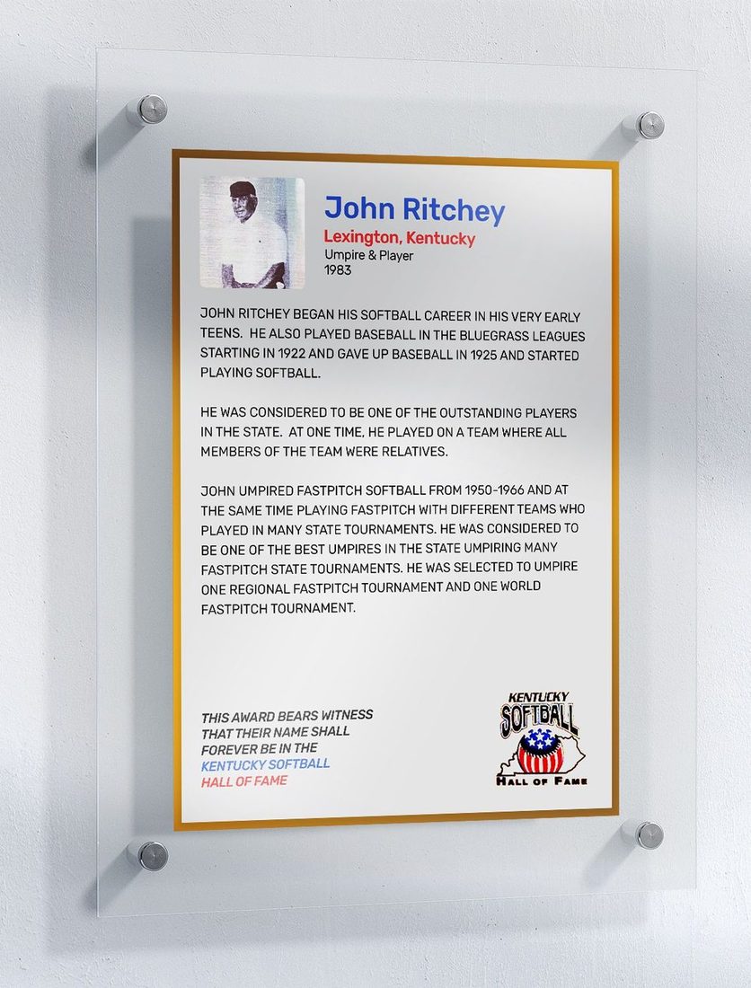 Ritchey, John, Kentucky Softball Hall of Fame