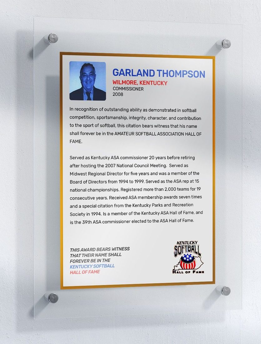 Thompson II, Garland, Kentucky Softball Hall of Fame