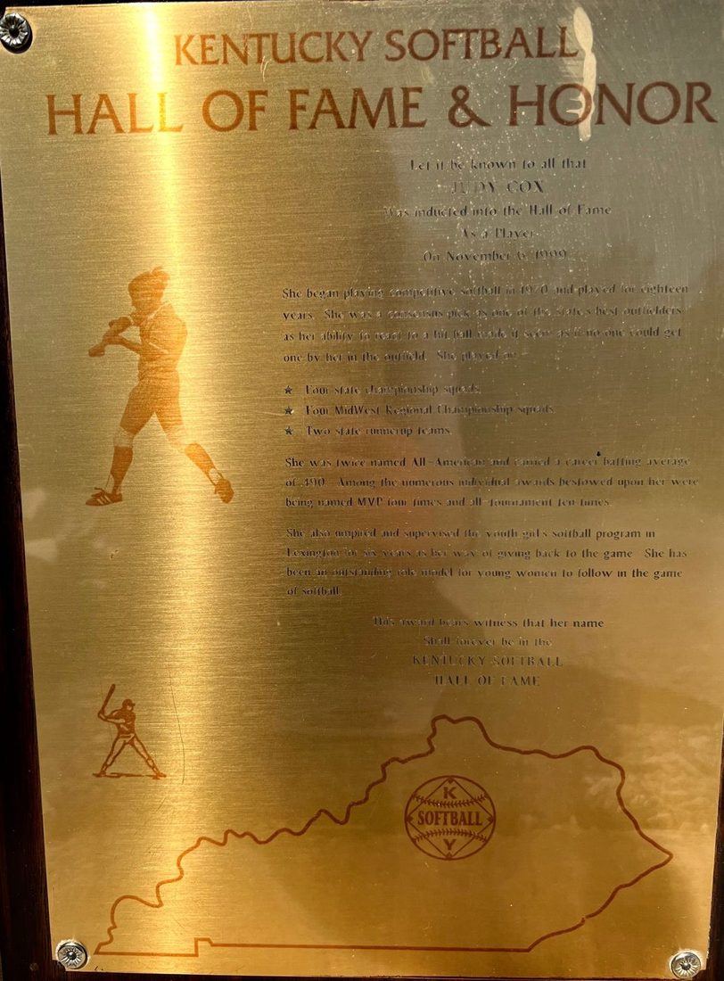Cox, Judy, Kentucky Softball Hall of Fame inductee