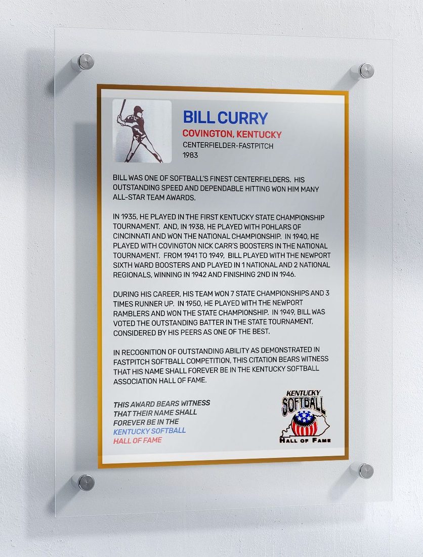Curry, Bill, Kentucky Softball Hall of Fame