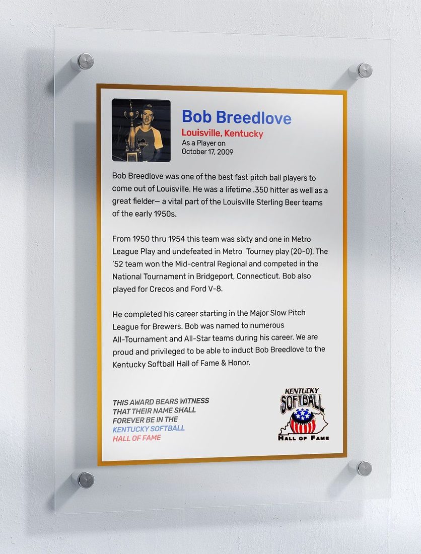 Breedlove, Bob, Kentucky Softball Hall of Fame inductee