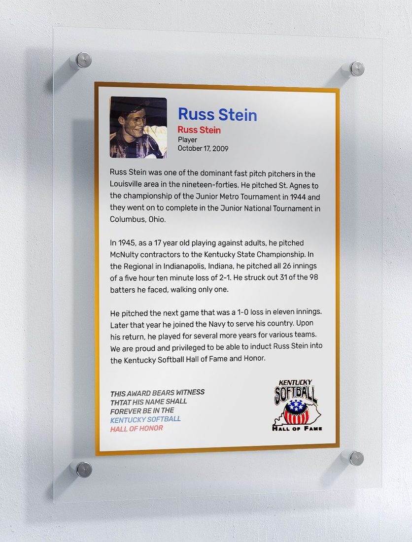 Stein, Russ, Kentucky Softball Hall of Fame inductee