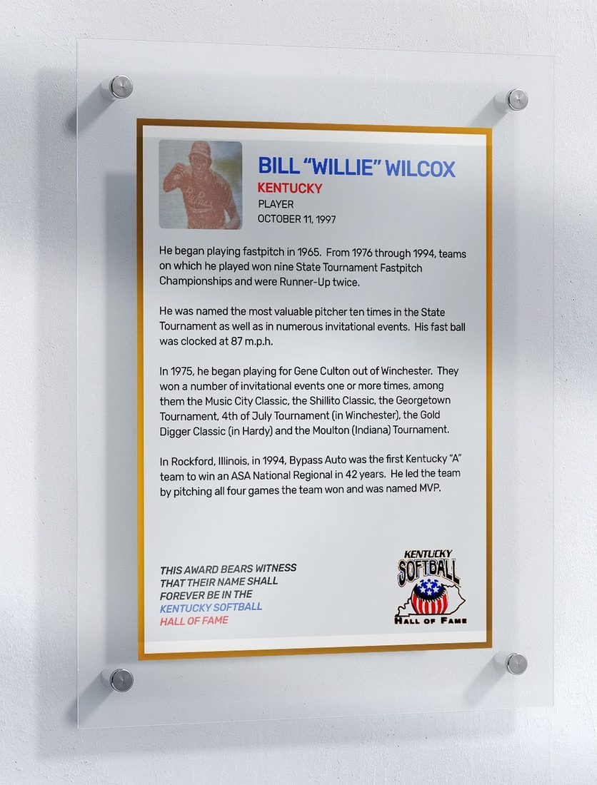 Wilcox, Bill "Willie", Kentucky Softball Hall of Fame inductee