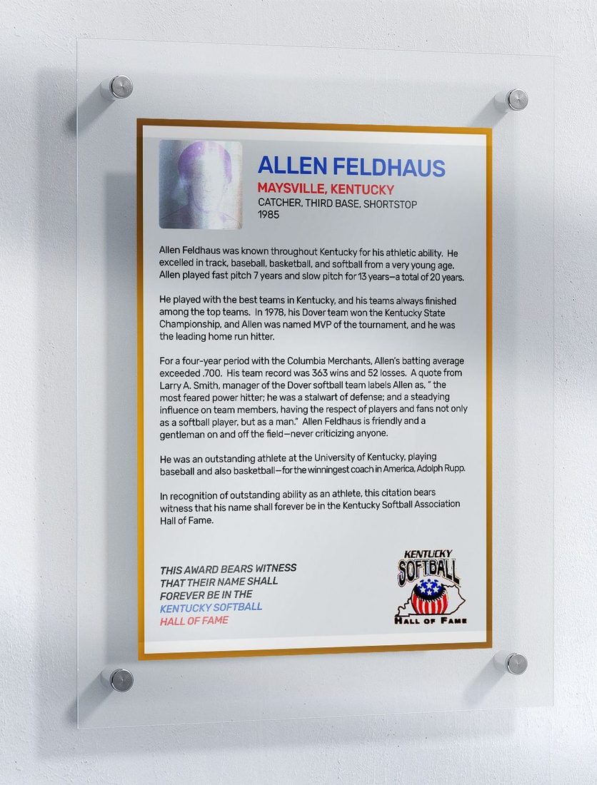 Feldhaus, Allen, Kentucky Softball Hall of Fame inductee