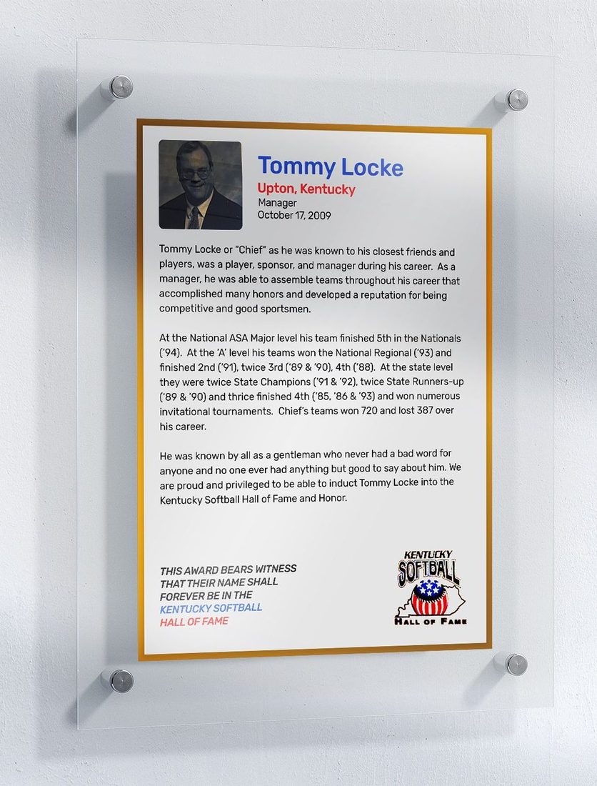 Locke, Tommy, Kentucky Softball Hall of Fame inductee