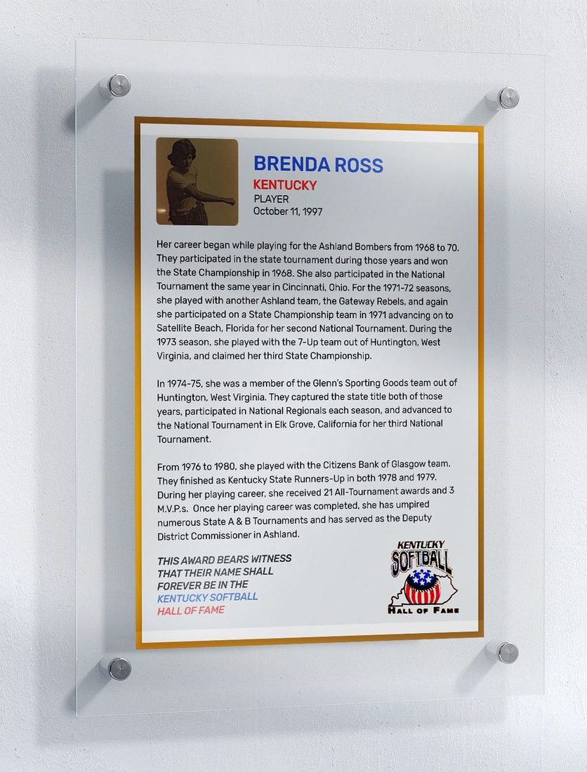 Ross, Brenda, Kentucky Softball Hall of Fame inductee