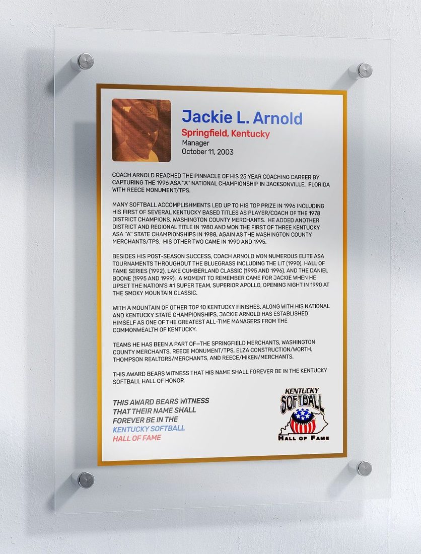 Arnold, Jackie, Kentucky Softball Hall of Fame inductee
