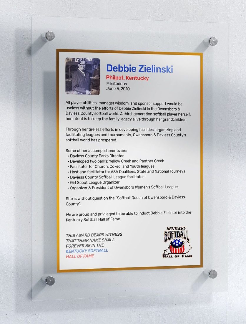 Zielinski, Debbie, Kentucky Softball Hall of Fame inductee