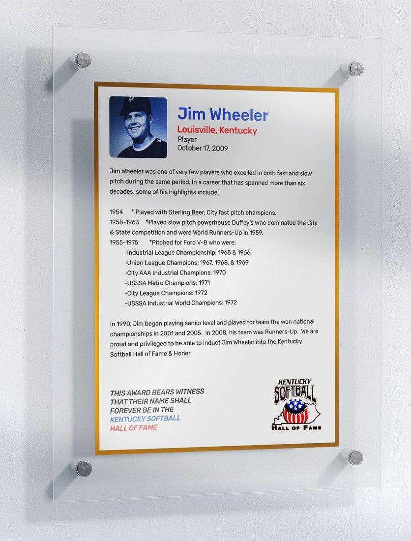Wheeler, Jim, Kentucky Softball Hall of Fame inductee