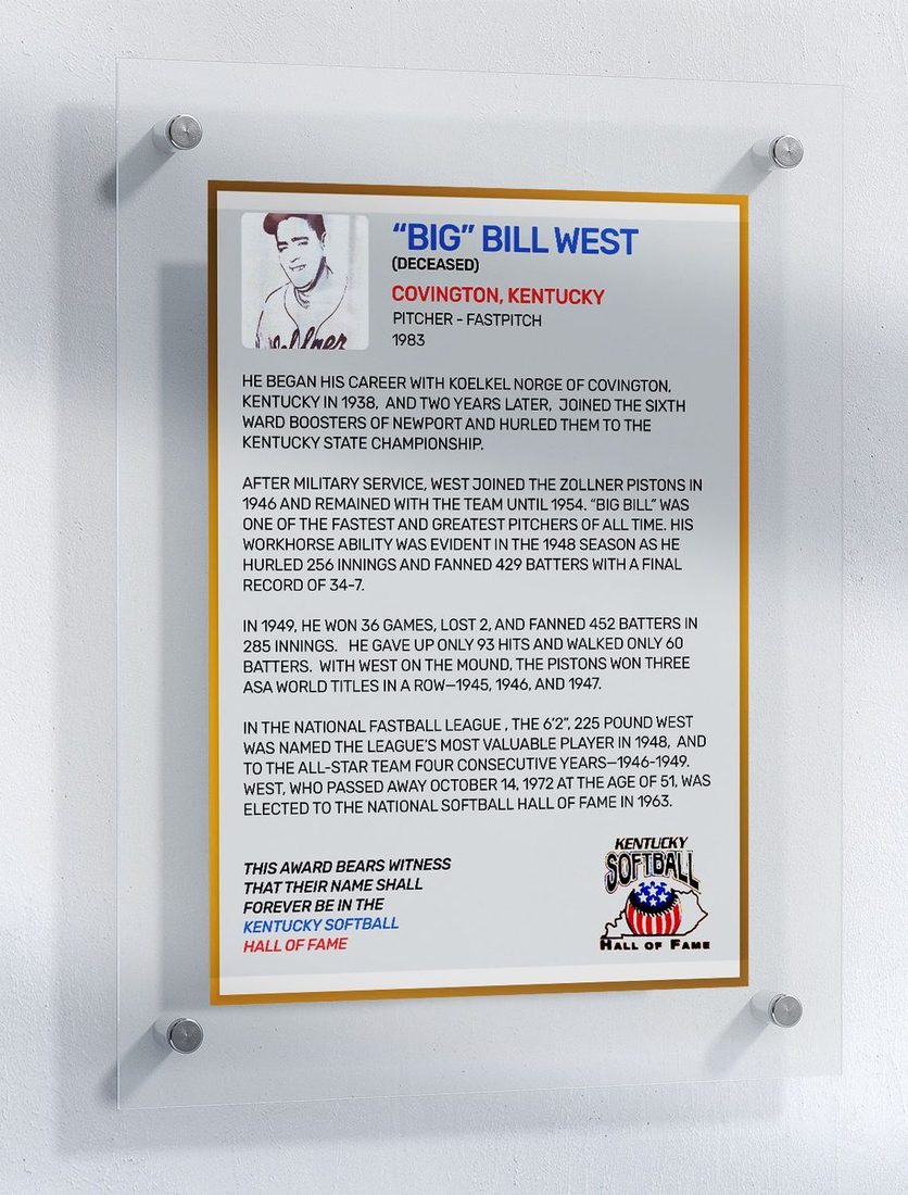West, Bill, Kentucky Softball Hall of Fame
