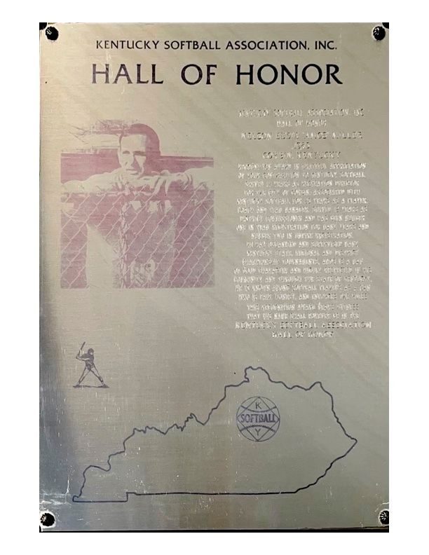 Miller, Nelson Eddie "Amos", Kentucky Softball Hall of Fame
