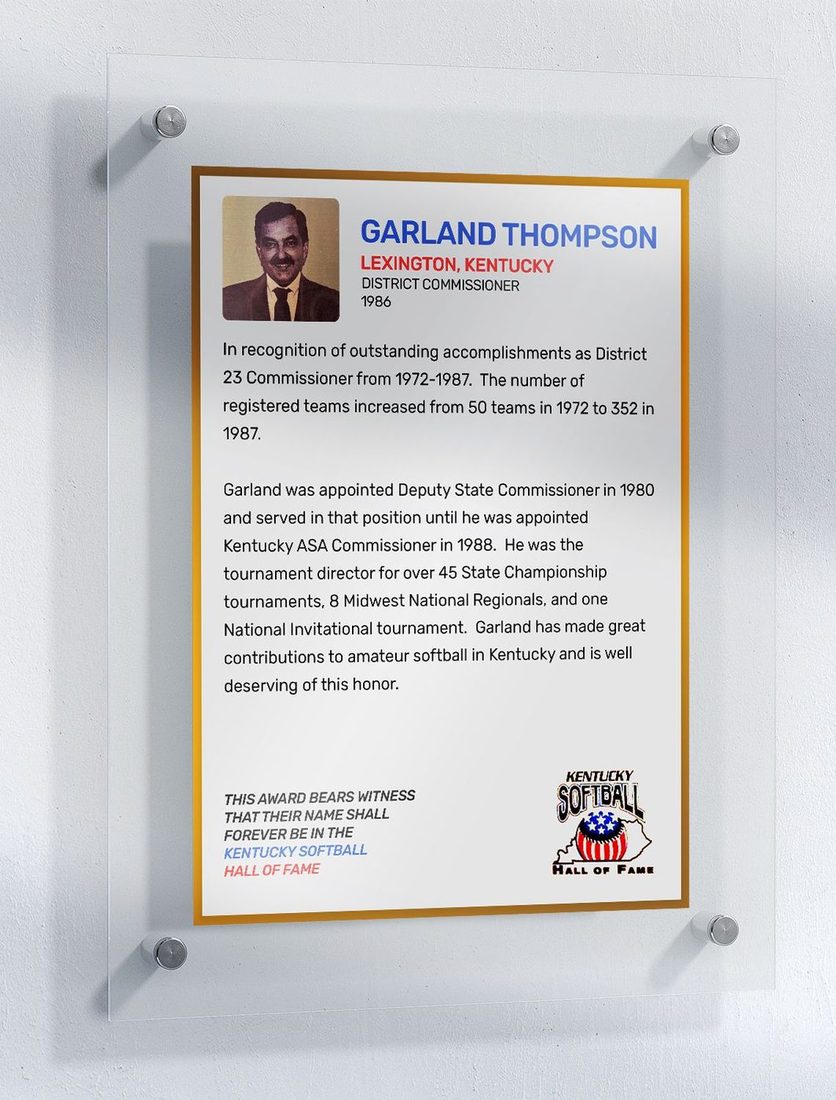 Thompson, Garland, Kentucky Softball Hall of Fame inductee