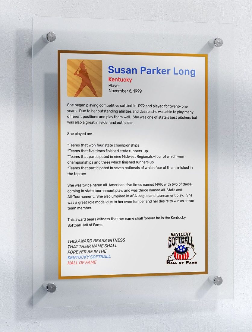 Long Mullins, Susan Parker, Kentucky Softball Hall of Fame inductee