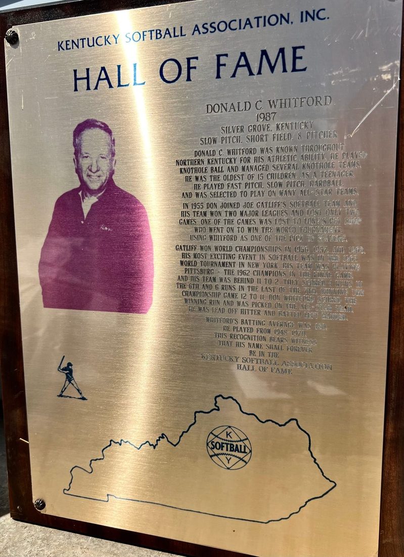 Whitford, Donald C., Kentucky Softball Hall of Fame inductee