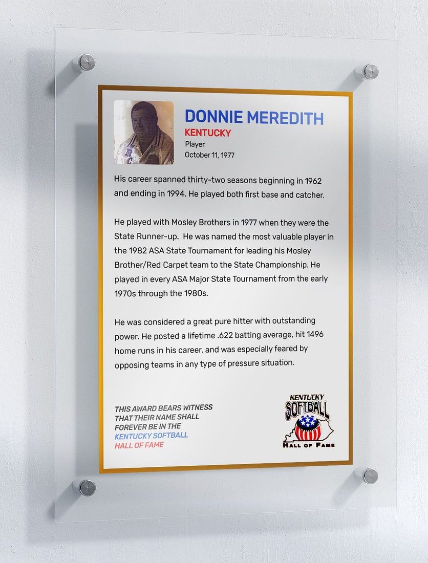 Meredith, Donnie, Kentucky Softball Hall of Fame