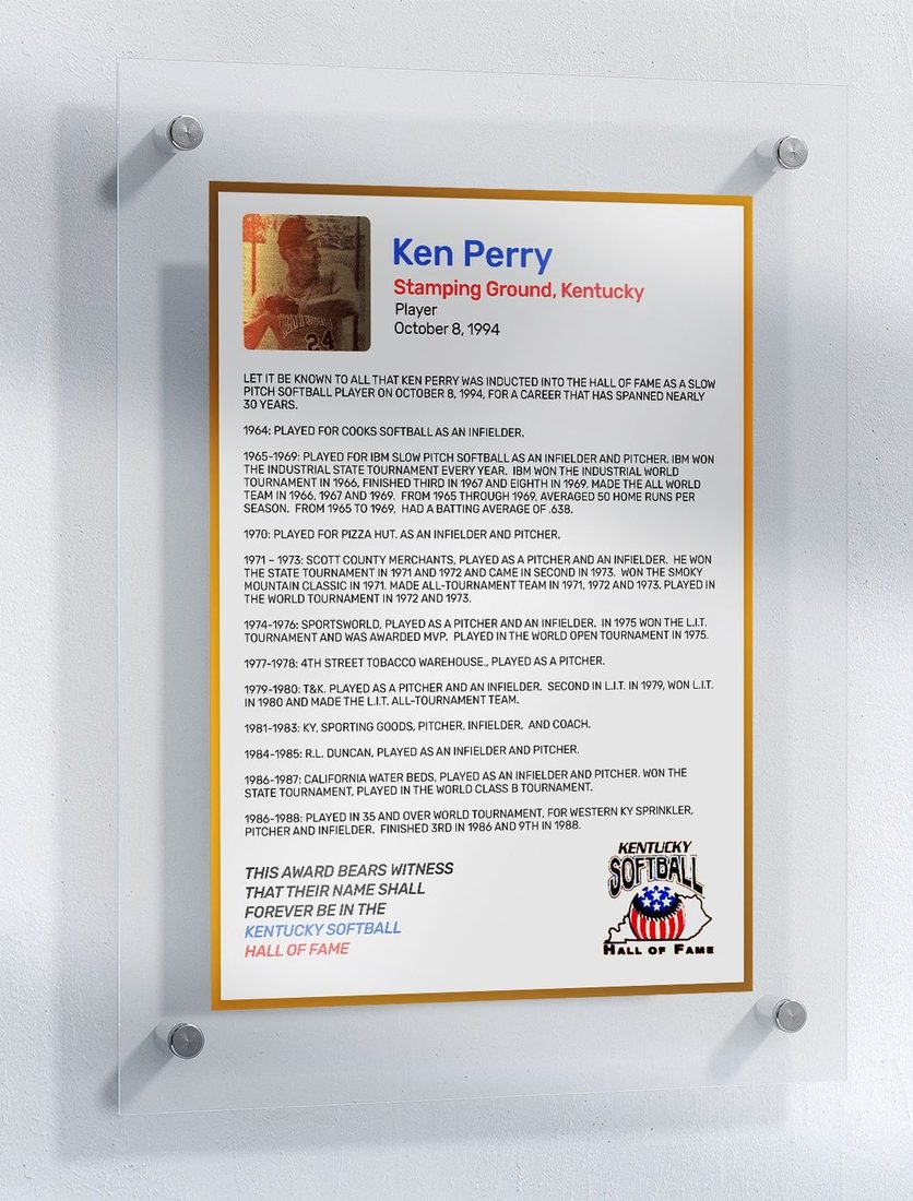 Perry, Ken, Kentucky Softball Hall of Fame