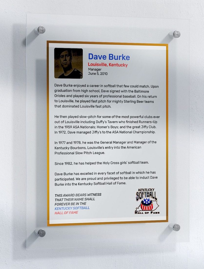 Burke, Dave, Kentucky Softball Hall of Fame