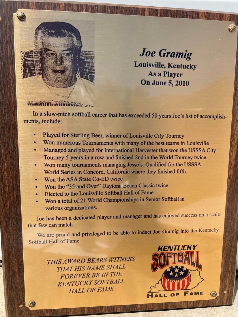 Gramig, Joe, Kentucky Softball Hall of Fame inductee