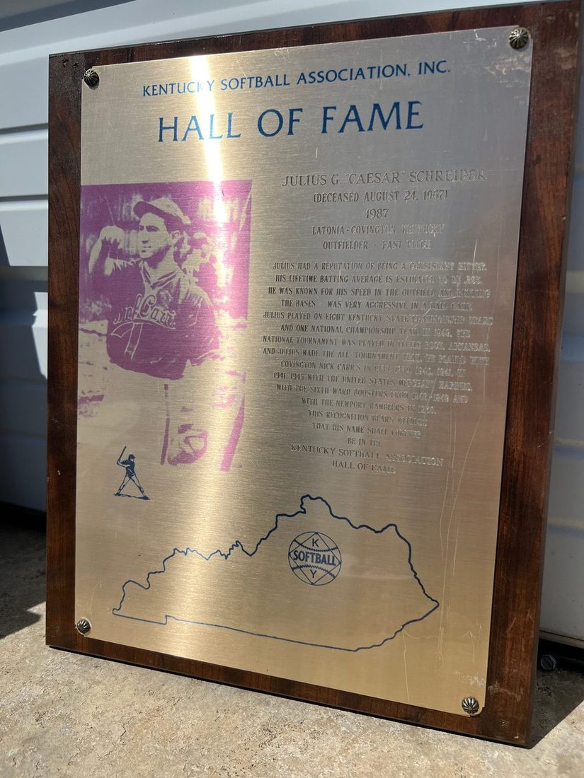 Schreiber, Julius G. "Caesar", Kentucky Softball Hall of Fame inductee