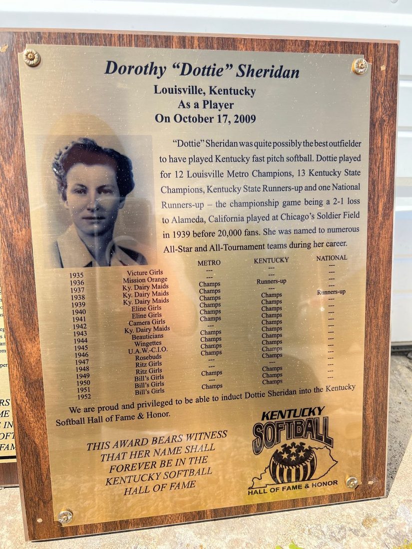 Sheridan, Dorothy "Dottie", Kentucky Softball Hall of Fame inductee