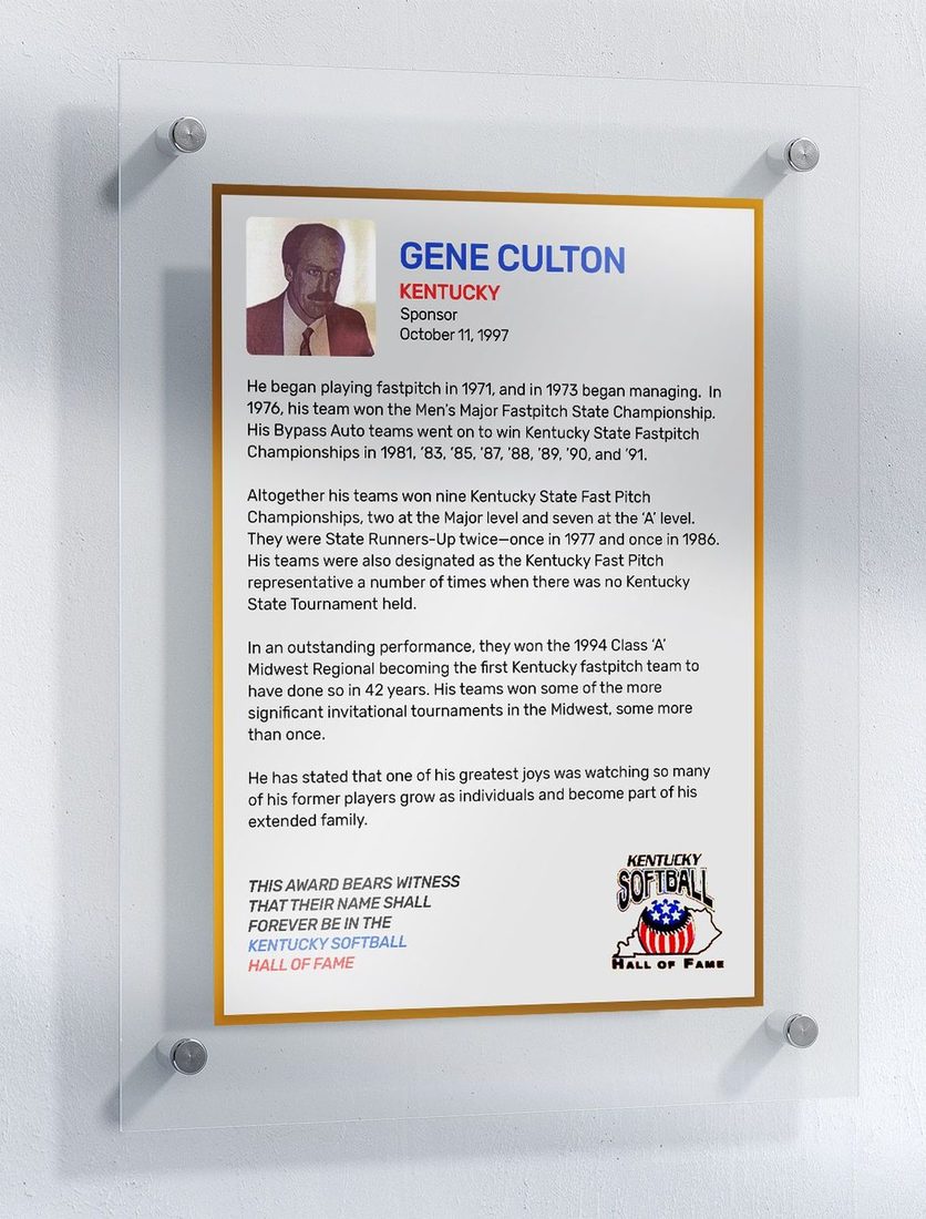Culton, Gene, Kentucky Softball Hall of Fame