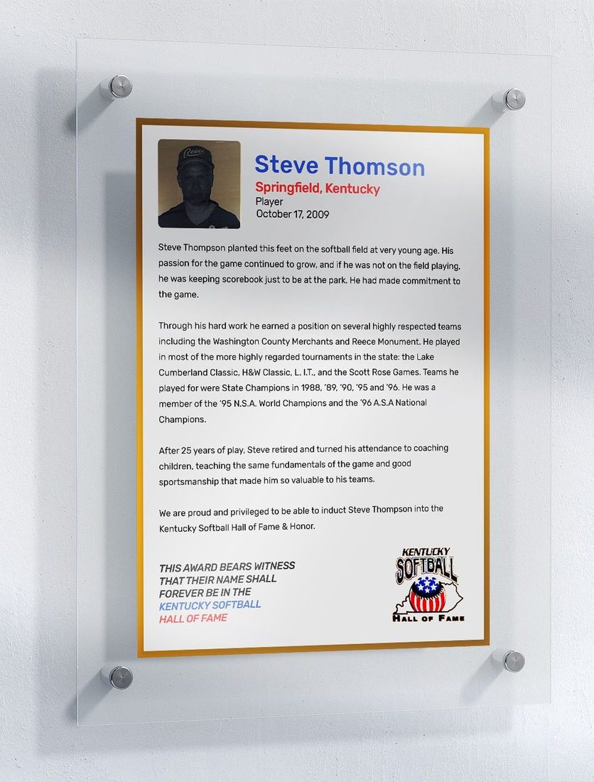 Thompson, Steve, Kentucky Softball Hall of Fame